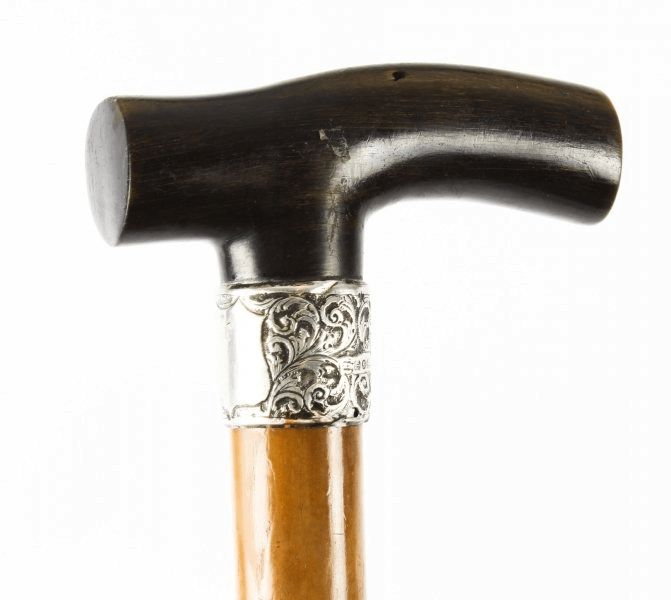 Victorian Walking Stick or Cane With Amber Handle
