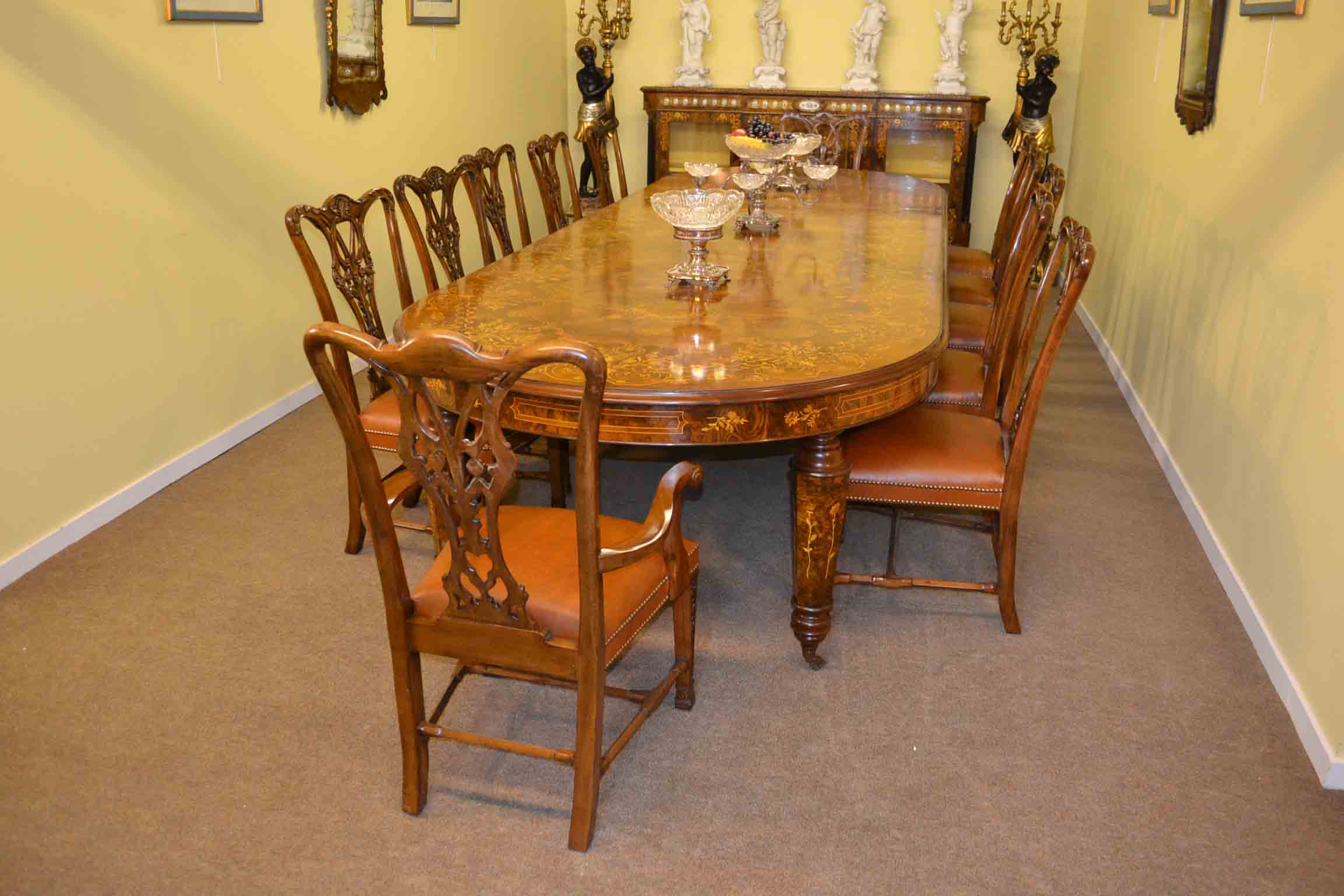 Large Marquetry Dining Ref No 00626a Regent Antiques