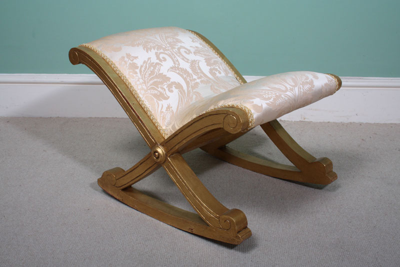 Elegant Vintage Rocking Footstool 