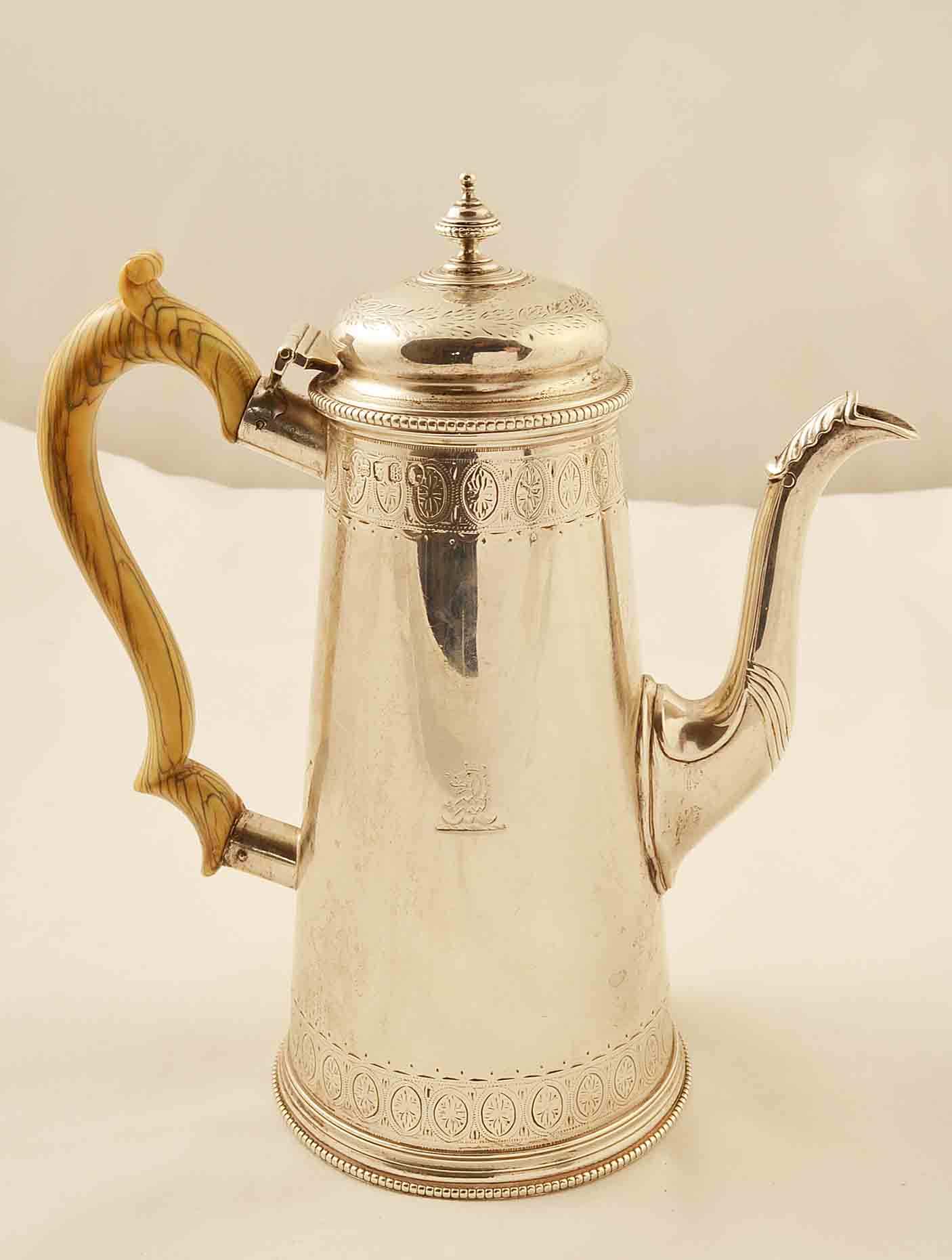 Antique English Victorian Silver Coffee Pot  London 1865