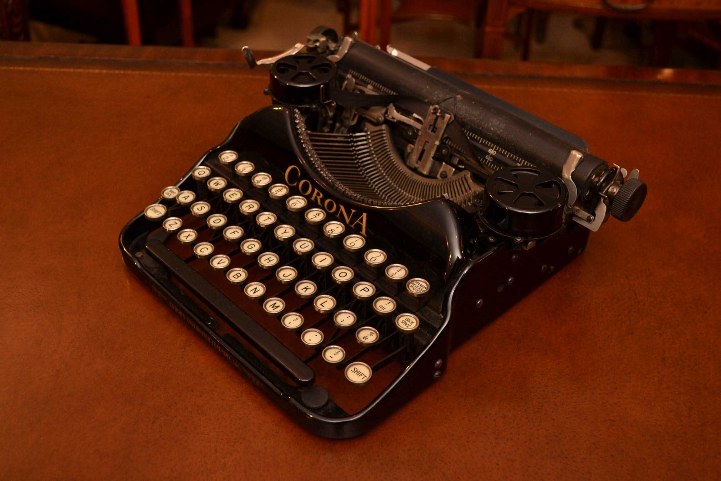 Antique Corona Typewriter with Original Case