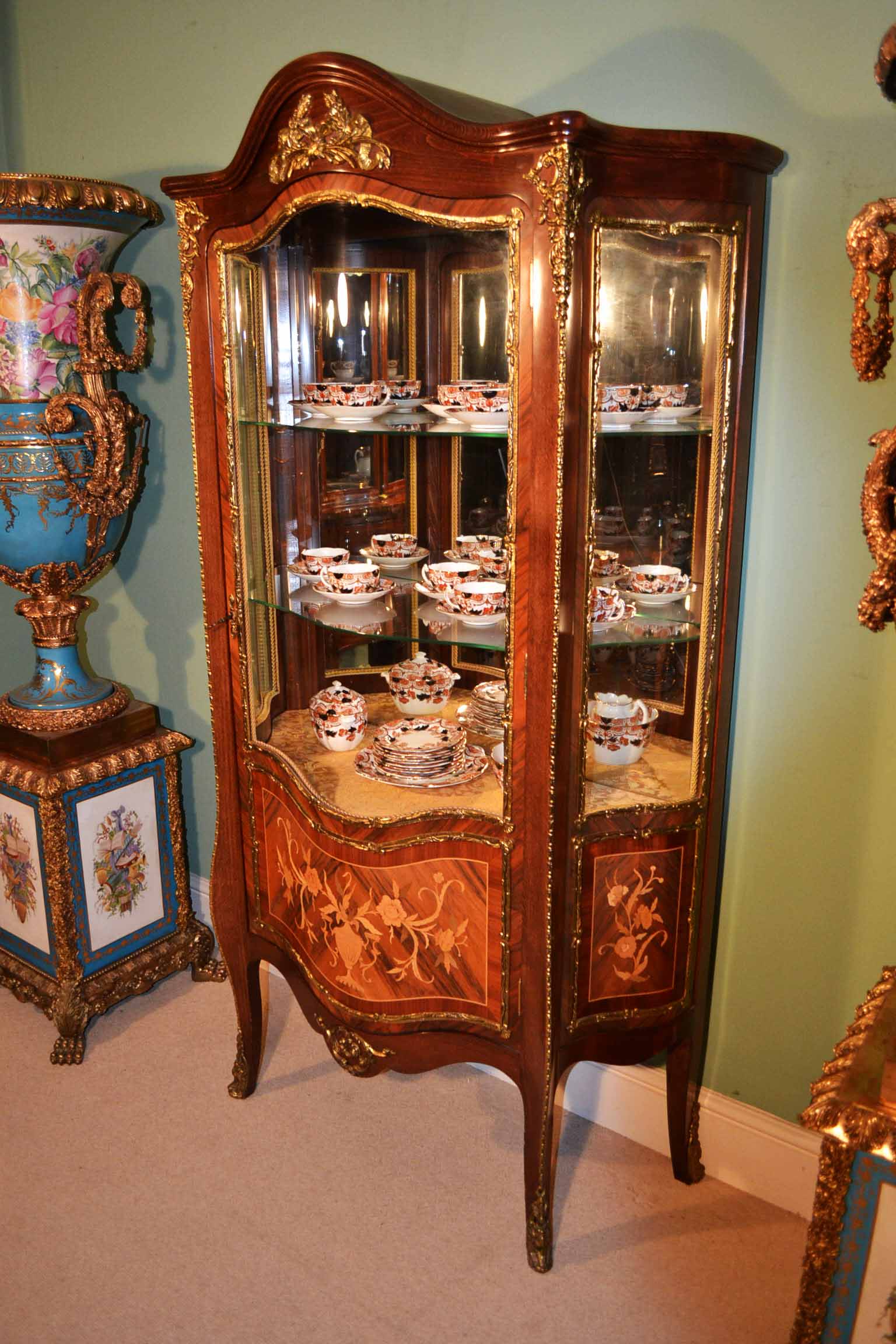 Regent Antiques - Display cabinets - Vintage French Inlaid Display 