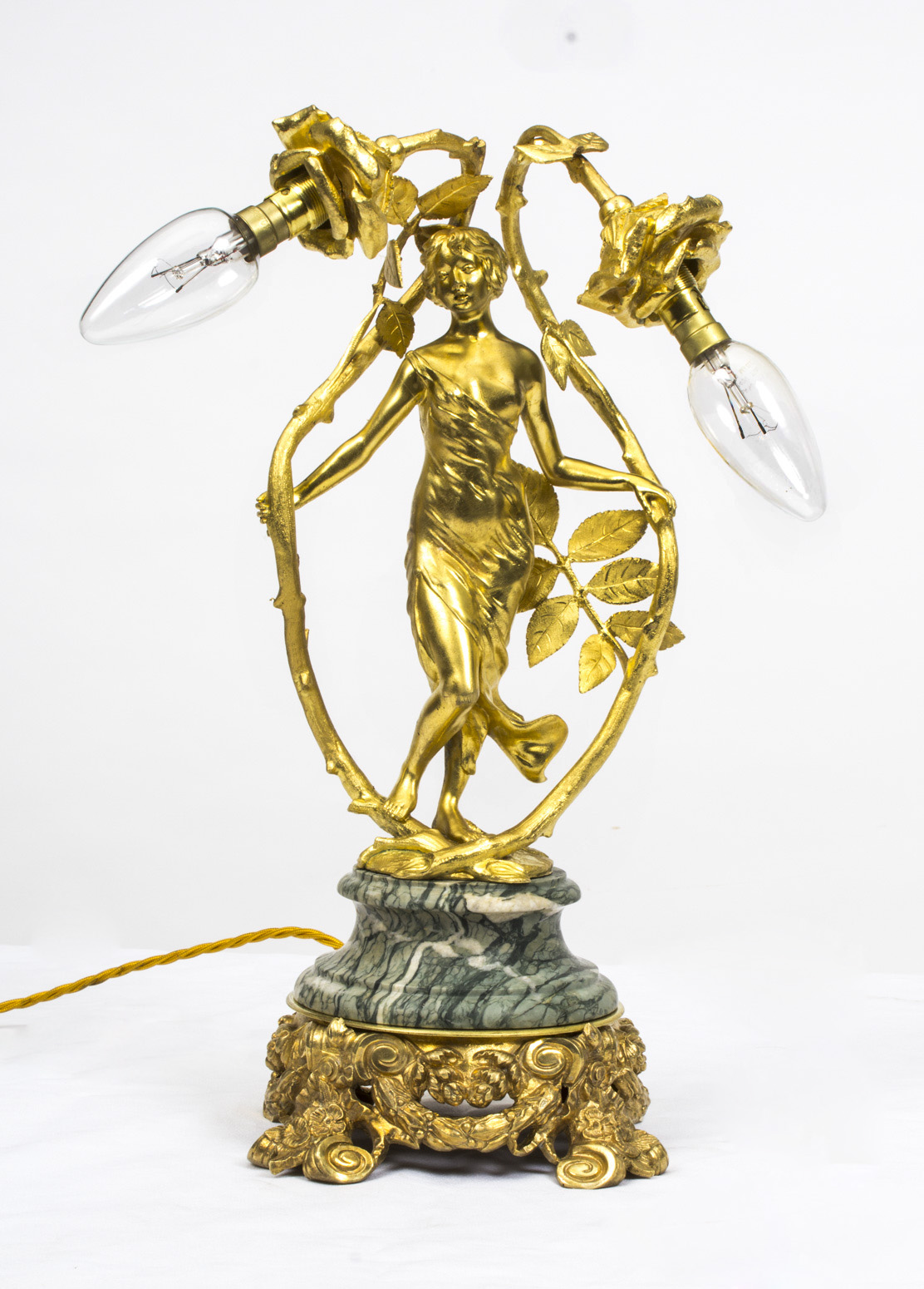 Antique Art Deco Gilt Ref No 06712 Regent Antiques   06712 Antique Art Deco Gilt Bronze Dancing Lady Lamp C.1920 1 