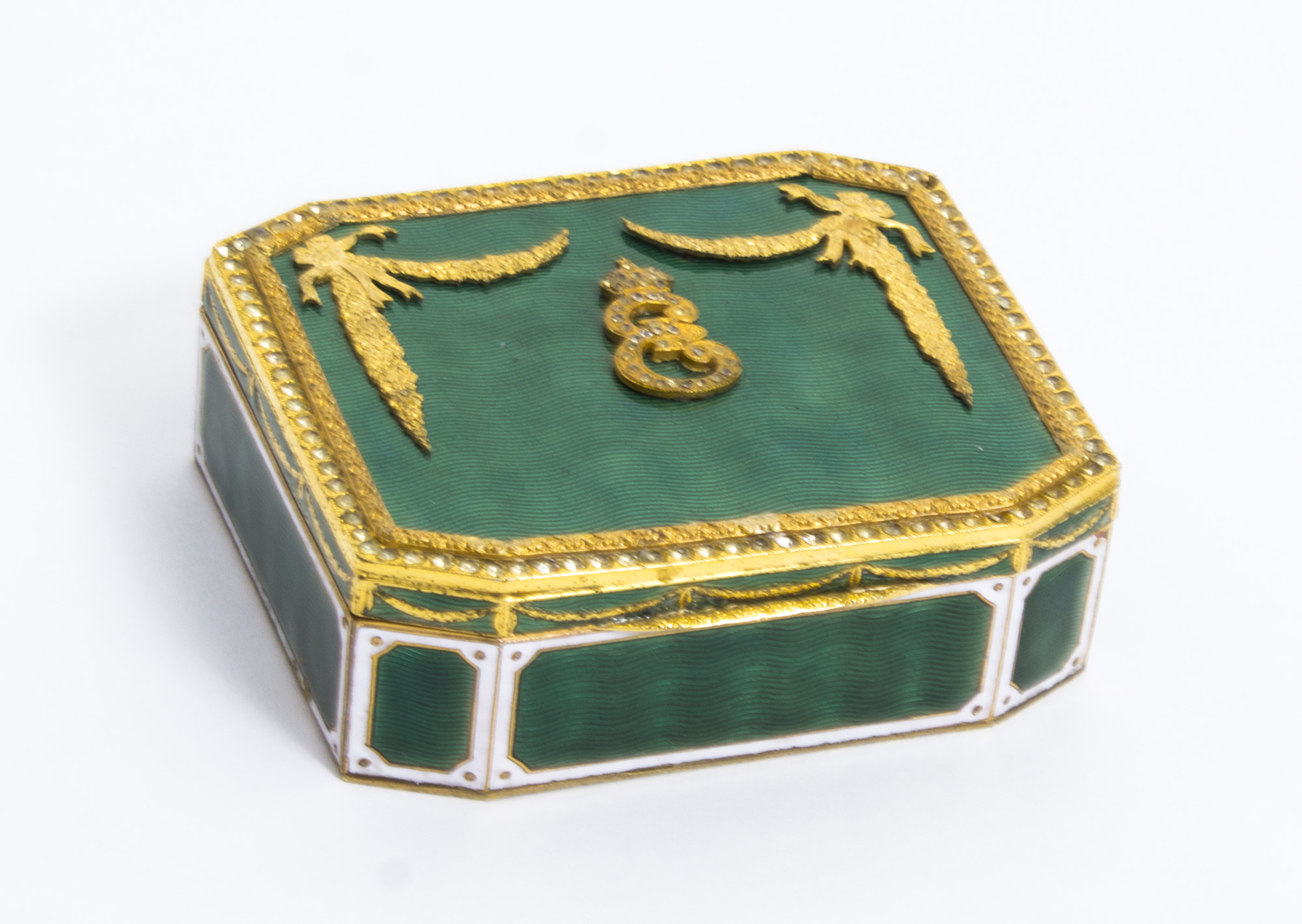 GILT BRONZE AND SILVER-PLATED JEWELRY BOX NAPOL