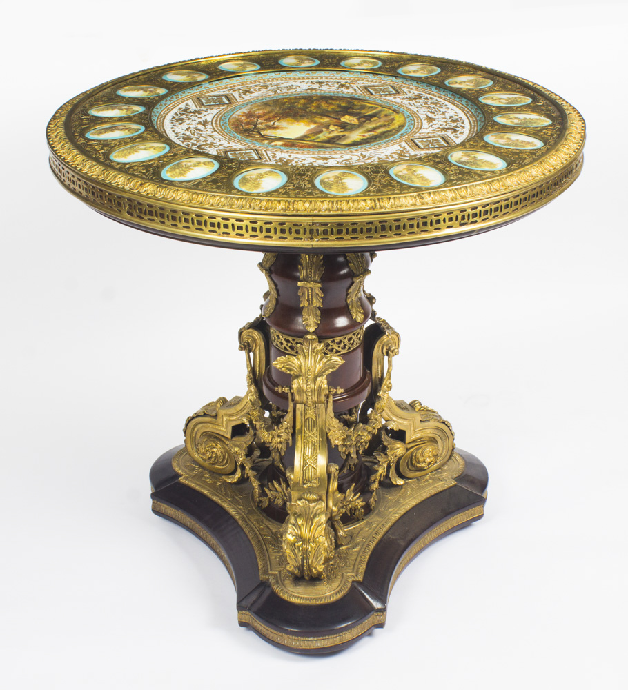 French Ormolu Mounted Sevres Porcelain Gueridon Centre Table Mid 20th C ...