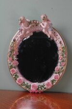 Ornate Porcelain Hand Painted Mirror With Cherubs | Ref. no. 00872 | Regent Antiques