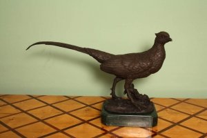 Stunning Bronze Pheasant Sculpture on Marble Base | Ref. no. 00992 | Regent Antiques