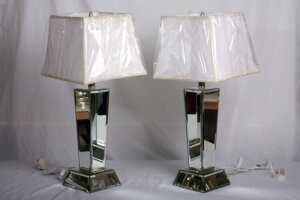 Stunning Pair Art Deco Mirrored Table Lamps | Ref. no. 01463 | Regent Antiques