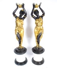 Pair Huge Classical Gilded Bronze Maiden Statues | Ref. no. 01554 | Regent Antiques