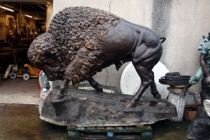 Spectacular Enormous Life Size Bronze Bison Sculpture | Ref. no. 01835 | Regent Antiques