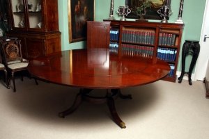 6ft  Round Mahogany Jupe Dining Table & Leaf Cabinet | Ref. no. 01940 | Regent Antiques