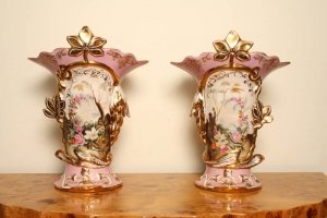 Stunning Pair French Sevres Pink Porcelain Gilded Vases | Ref. no. 01961 | Regent Antiques