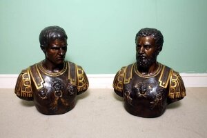 Grand Pair Roman Emperor Busts Julius Caesar & Aurelius | Ref. no. 02264 | Regent Antiques