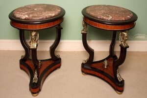 Pair of Empire Style Marble Topped Occasional Tables | Ref. no. 02574a | Regent Antiques