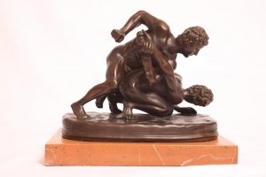 Stunning Pair Greco Roman Wrestlers Bronze Sculpture | Ref. no. 02715 | Regent Antiques