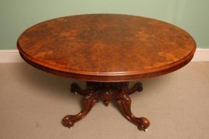 Antique Victorian Inlaid Burr Walnut Loo Table c.1870 | Ref. no. 02752 | Regent Antiques