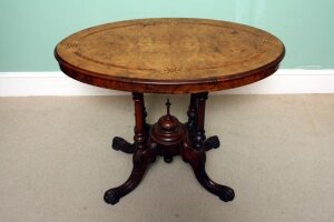 Antique Burr Walnut Inlaid  Oval Loo / Occasional Table | Ref. no. 02794 | Regent Antiques