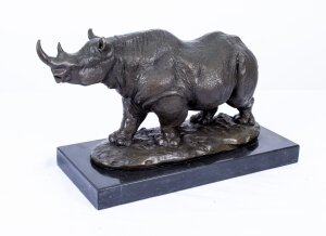 Milo Bronze Rhino Sculpture | Bronze Animal Sculpture Milo | Ref. no. 02899 | Regent Antiques