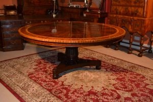 Vintage English Inlaid Dining Table 6ft Round Mahogany | Ref. no. 03137 | Regent Antiques