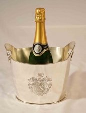 Stunning Engraved Silver Plated Champagne Cooler Bucket | Ref. no. 03157 | Regent Antiques