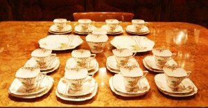 Antique Art Deco Porcelain Tea Set x 12, C 1920 | Ref. no. 03556 | Regent Antiques