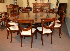 7ft Diameter Mahogany Jupe Dining Table & 10 Chairs | Ref. no. 03621a | Regent Antiques