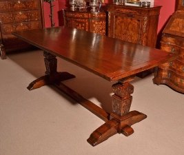 Antique large solid oak refectory dining table C1900 | Ref. no. 03745 | Regent Antiques