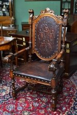 Antique  Spanish Walnut  Armchair Throne Chair C1840 | Ref. no. 03771 | Regent Antiques