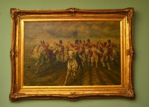 Oil Painting Charge of Scots Greys Waterloo Lady Butler | Ref. no. 03802a | Regent Antiques