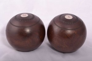 Antique Bowling Balls Silver Inserts 1903 -pair | Ref. no. 03835a | Regent Antiques