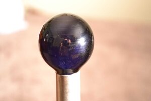 Antique walking cane stick silver Bristol blue knob | Ref. no. 03859 | Regent Antiques