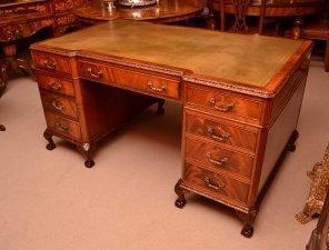 Vintage Queen Anne Style Flame Mahogany Desk C1920 | Ref. no. 03875 | Regent Antiques