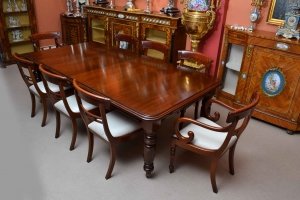 Antique Victorian 8ft Mahogany Dining Table  & 8 Chairs | Ref. no. 04033b | Regent Antiques