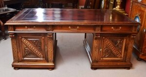 Antique Spanish Walnut Partners  Pedestal Desk C1880 | Ref. no. 04172 | Regent Antiques