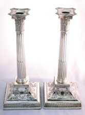 Antique Pair Silver Candlesticks 1895 Barham Coat Arms | Ref. no. 05007 | Regent Antiques