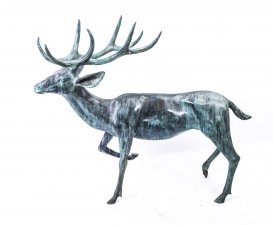 Impressive Life Size 3 foot 6 inch Bronze Reindeer Statue | Ref. no. 05163 | Regent Antiques