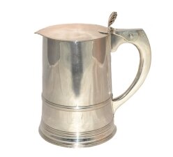 Antique Silver Glass Bottom Lidded  Tankard George III | Ref. no. 05218 | Regent Antiques