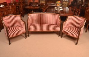 Antique Edwardian Sofa & Pair Armchairs c.1900 | Ref. no. 05514a | Regent Antiques