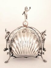 Antique Silver Plated Shell Shaped Biscuit Box c.1900 | Ref. no. 05808 | Regent Antiques