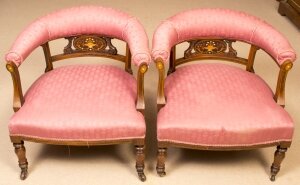 Pair Antique Edwardian Tub Chairs c1900 | Ref. no. 06151 | Regent Antiques