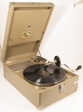 Vintage Portable HMV Gramophone Mod 101 Grey | Ref. no. 06153 | Regent Antiques