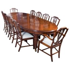 Antique  Extending Dining Table  10 Shield back Chairs C1880 | Ref. no. 06674a | Regent Antiques