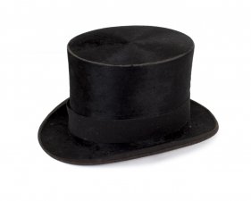 Antique Black Silk Top Hat by Christy\