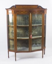 Antique Edwardian Serpentine Inlaid Mahogany Display Cabinet C1900 | Ref. no. 08751 | Regent Antiques