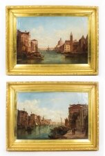 Antique Pair Oil Paintings Grand Canal Venice Alfred Pollentine  19th C | Ref. no. 08757 | Regent Antiques