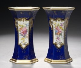 Antique Pair Cobalt Blue Royal Crown Derby vases  1939 | Ref. no. 08795 | Regent Antiques