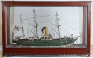 Antique 19th century ship model of the steamer \