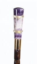 Antique French Art Deco  Amethyst, Rock Crystal & Bamboo Walking Stick  C1920 | Ref. no. A1200 | Regent Antiques