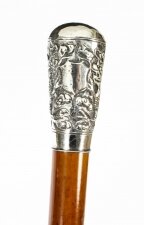 Antique Walking Stick Cane with Sterling Silver Pommel and Band 19th Century | Ref. no. A1641 | Regent Antiques