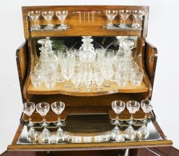 Antique Art Deco Burr Walnut Cocktail Cabinet Dry Bar  & Glassware  c.1920 | Ref. no. A2344 | Regent Antiques